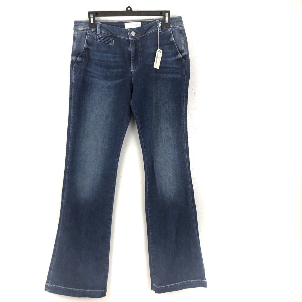 Nordstrom 1921 Maya Flare Jeans Women's Sz 30 Blue Premium Denim